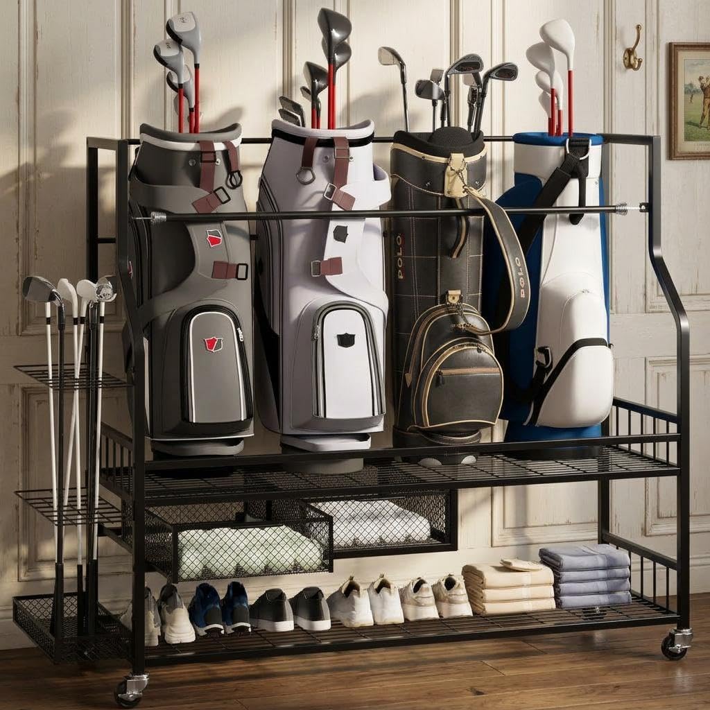 Golf Bag Storage Garage Organi - Golf Equipment Organizer For Garage ulasan dan harga