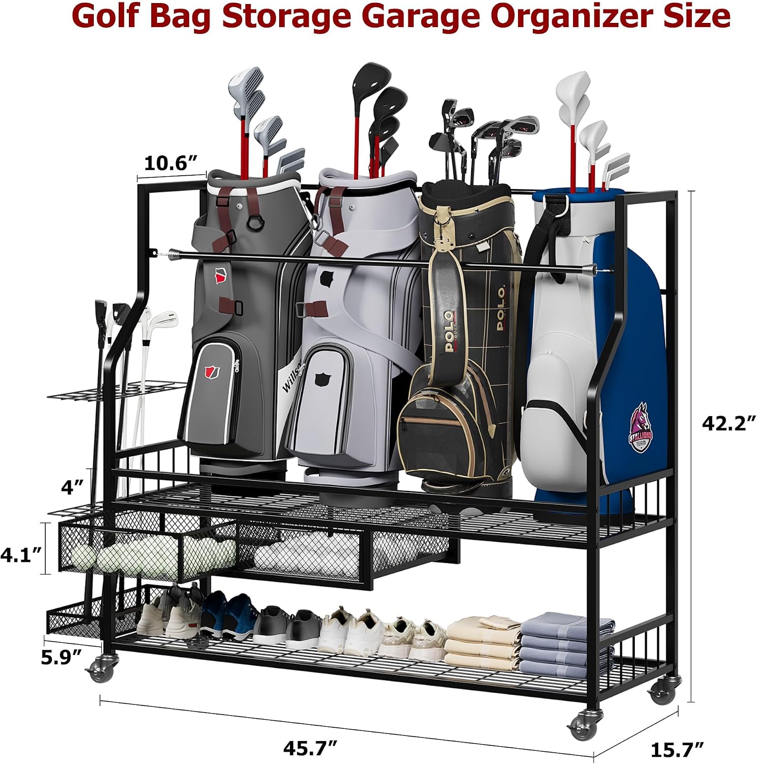Golf Bag Storage Garage Organi - Golf Equipment Organizer For Garage ulasan dan harga