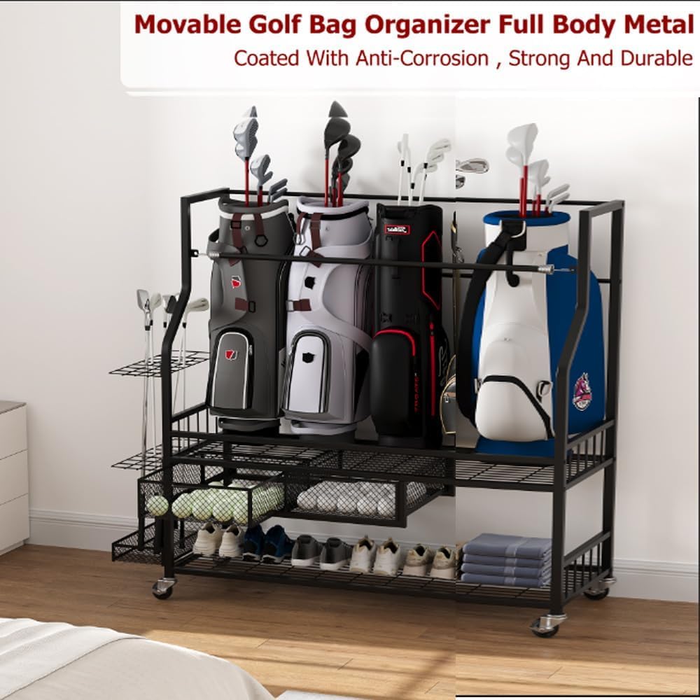 Golf Bag Storage Garage Organi - Golf Equipment Organizer For Garage ulasan dan harga